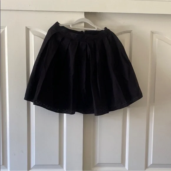 Michael Kors Black Pleated Eyelet Skater Skirt - Picture 2 of 7